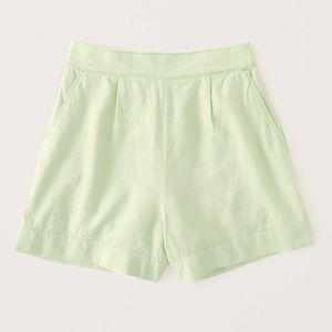 Abercrombie Women's Linen-Blend Pull-On Shorts - Lime